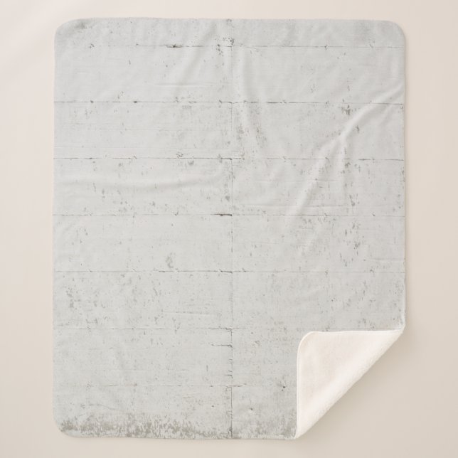 Cobertor Sherpa Pano de betão pintado branco (Frente)