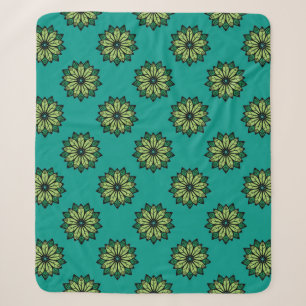 Cobertor Sherpa Pão Verde e Pão Flor, com tela de fundo uniforme.