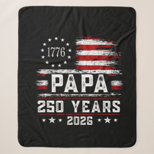 Cobertor Sherpa Papai Americano Bandeira 250 Anos 4 de Julho Avô