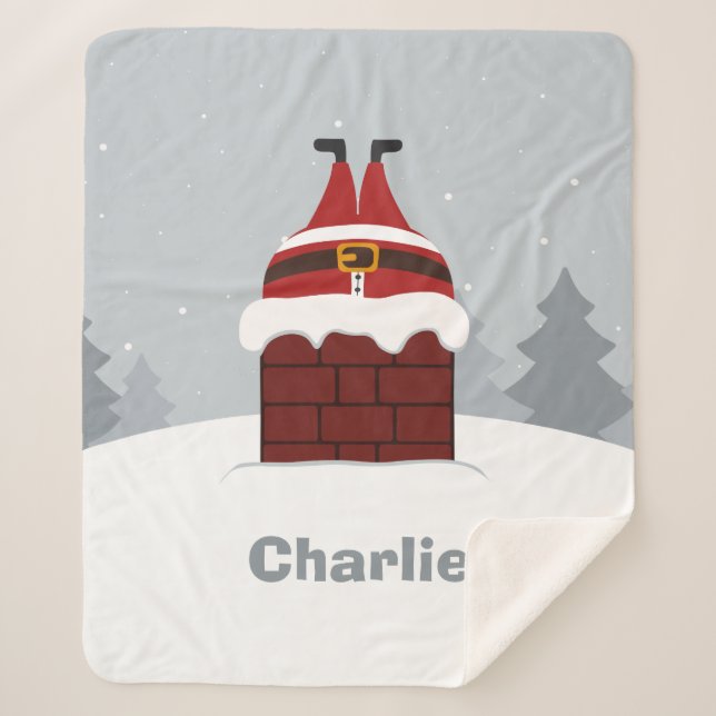 Cobertor Sherpa Papais noeis Enroscados Engraçados com nome person (Frente)