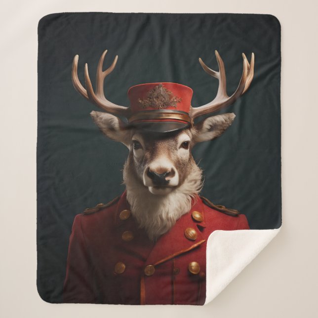 Cobertor Sherpa Papais noeis Reindeer (Frente)