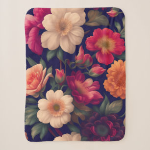 Cobertor Sherpa Papel de parede com padrão floral