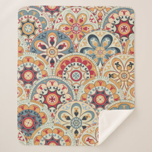 Cobertor Sherpa Papel de parede de abstrato sem costura com círcu
