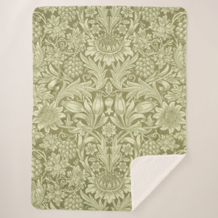 Cobertor Sherpa Papel de Parede Girassol de William Morris Vintage