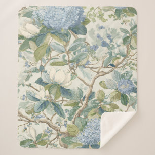 Cobertor Sherpa Papel de parede Magnolia Pequena Salgueiro Floral