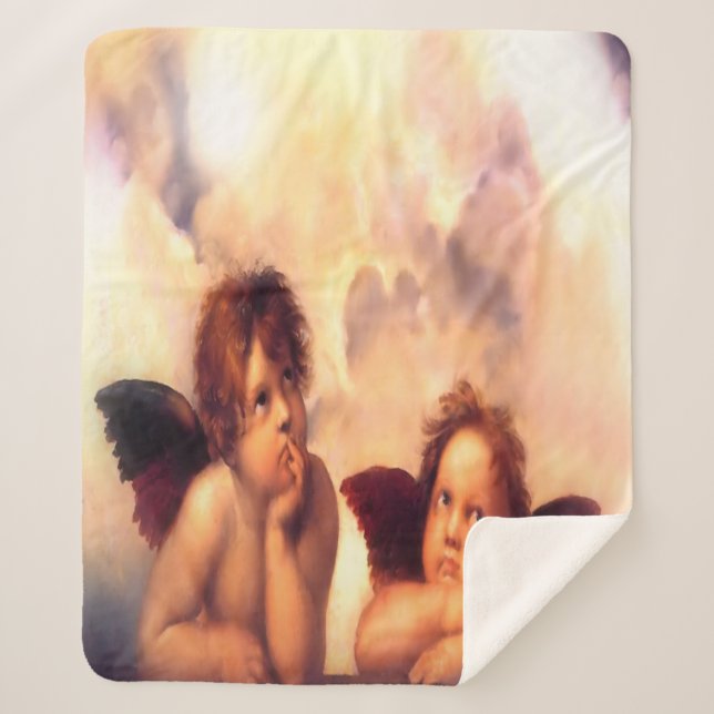 Cobertor Sherpa Par de Anjos Putti (Frente)