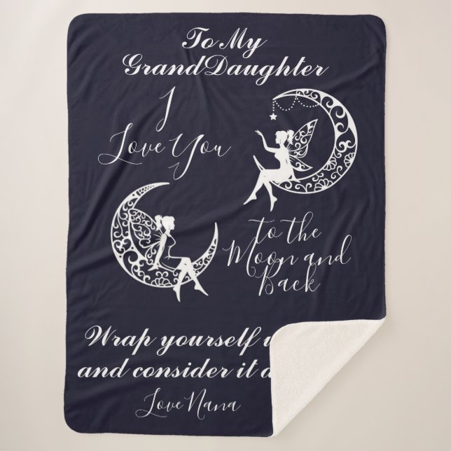 Cobertor Sherpa Para a Lua e para trás (Frente)