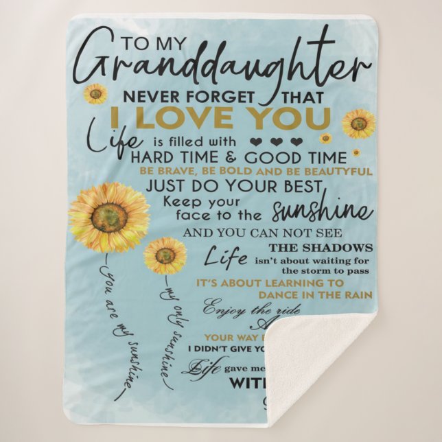 Cobertor Sherpa Para a minha neta presente, Netos, Presente de Ani (Frente)