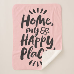Cobertor Sherpa PARA CASA, meu Lugar Feliz! Proteção no Local - R