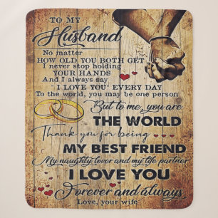 Cobertor Sherpa Para o meu marido Design Carta De Amor A Ele