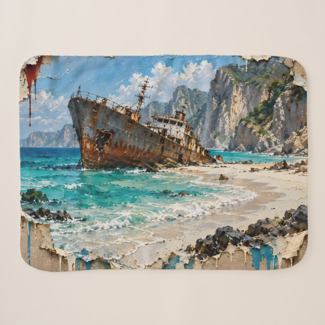 Cobertor Sherpa Paraíso e Ferrugem (Frente (Horizontal))