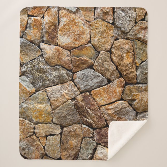 Cobertor Sherpa Parede de pedras pequenas  (Frente)