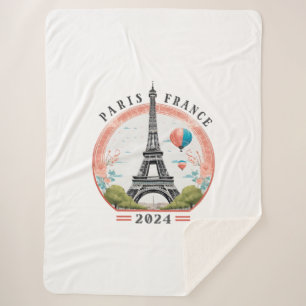 Cobertor Sherpa Paris França 2024 Sherpa Blankets, Torre Eiffel