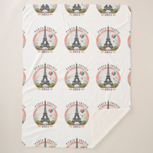 Cobertor Sherpa Paris França 2024 Sherpa Blankets, Torre Eiffel