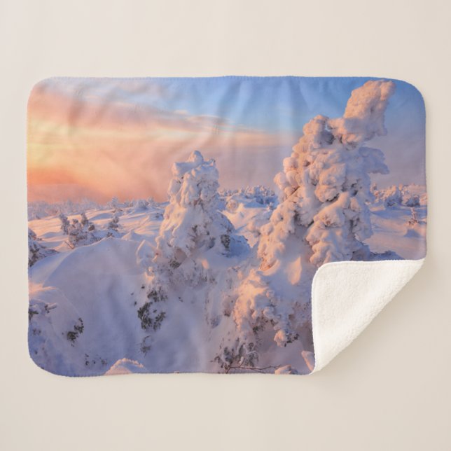 Cobertor Sherpa Parque Nacional Mont Logan Sunrise Gaspesie Quebec (Frente (Horizontal))