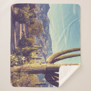 Cobertor Sherpa Parque Nacional Saguaro, representação cênica.