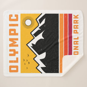 Cobertor Sherpa Parque Nacional Vintage Olimpiadas Washington Souv