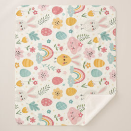 Cobertor Sherpa Páscoa Bunny Pattern