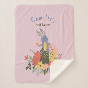 Cobertor Sherpa Páscoa recém-nascida para a menina