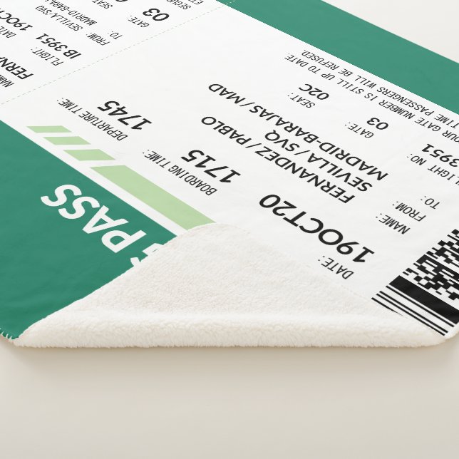 Cobertor Sherpa Passagem de embarque - Verde (3/4)