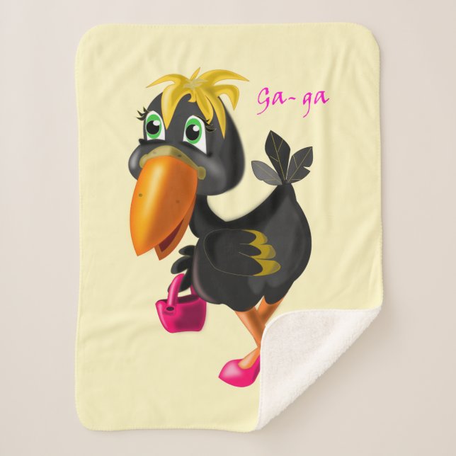 Cobertor Sherpa Pássaro da Moda (Frente)