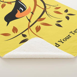 Cobertor Sherpa Pássaro Estilizado Baltimore Oriole Sherpa Blanke