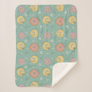 Cobertor Sherpa Pássaro Grande Padrão Floral de Boas Vibes