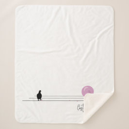 Cobertor Sherpa Pássaros bonitos e bonitos de Bublegum em um branc