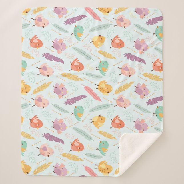 Cobertor Sherpa Pássaros Bons (Frente)