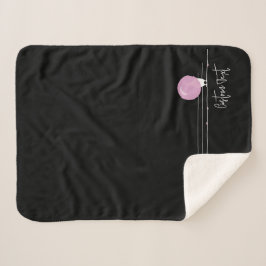 Cobertor Sherpa Pássaros Bublegum engraçados em preto-fio
