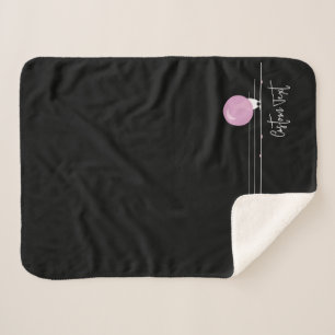 Cobertor Sherpa Pássaros Bublegum engraçados em preto-fio