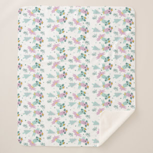 Cobertor Sherpa Pássaros de inverno Árvores de Natal