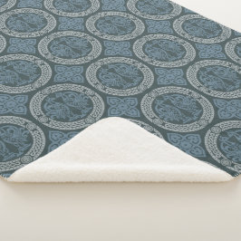 Cobertor Sherpa Pássaros medievais - Blue Sherpa Blanket