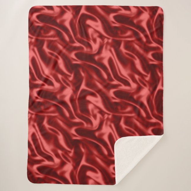 Cobertor Sherpa Passion Red Romantic Faux Satin (Frente)