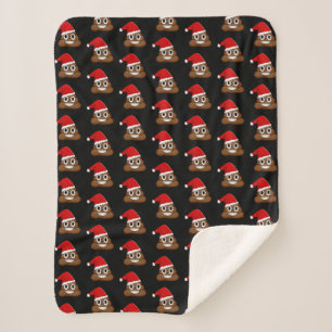 Cobertor Sherpa Pasta de Natal emoji Cute Funny