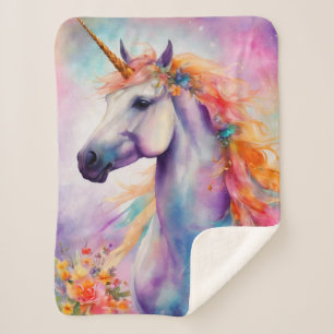 Cobertor Sherpa Pastel Color Unicorn
