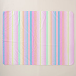 Cobertor Sherpa Pastel de cores bonitas listradas