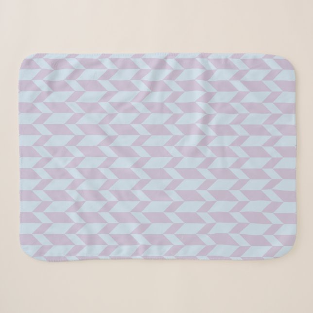 Cobertor Sherpa Pastel em Pó com Stripe Cevon com Seta de Dois Ton (Frente (Horizontal))