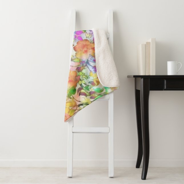 Cobertor Sherpa Pastel floral (In Situ)