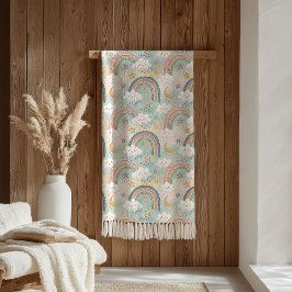 Cobertor Sherpa Pastel Rainbow Sherpa Cozy Gift for Little Dreamer