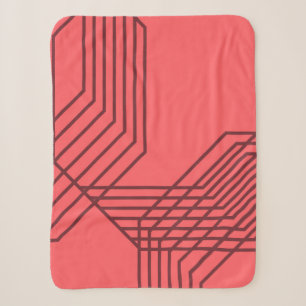 Cobertor Sherpa Pastel Red, simples, moderno, design geométrica