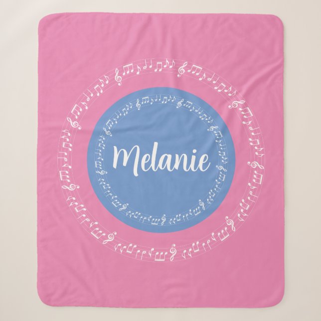 Cobertor Sherpa Pastels Sherpa Blanket com nome personalizado (Frente)