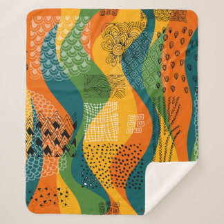 Cobertor Sherpa Patchwork da moda: Arte Abstrato não dulante