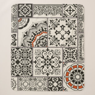 Cobertor Sherpa Patchwork de Azulejos Majolica Árabe do Islã