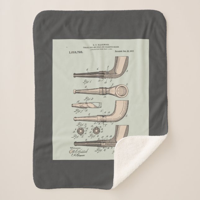 Cobertor Sherpa Patente da tubagem de cigarro de vindima (Frente)