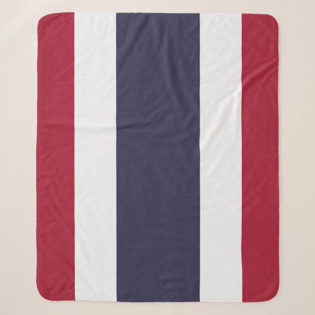 Cobertor Sherpa Patriótico com bandeira da Tailând (Frente)