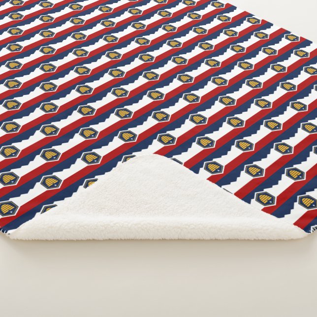 Cobertor Sherpa Patriótico com bandeira de Utah, E (3/4)