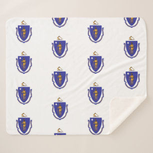 Cobertor Sherpa Patriótico Sherpa Blanket com bandeira de Massach