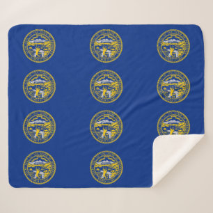 Cobertor Sherpa Patriótico Sherpa Blanket com bandeira de Nebraska