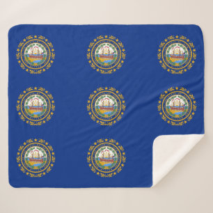 Cobertor Sherpa Patriótico Sherpa Blanket com bandeira de New Hamp